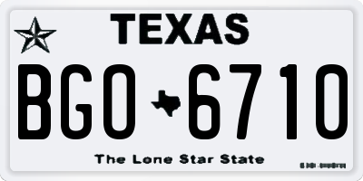 TX license plate BGO6710