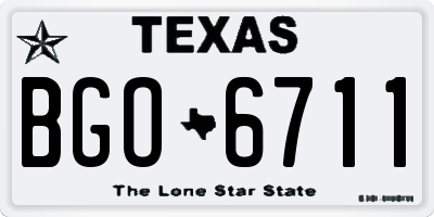 TX license plate BGO6711