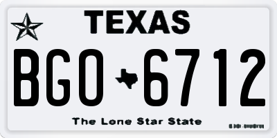 TX license plate BGO6712