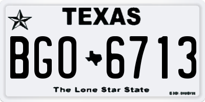 TX license plate BGO6713