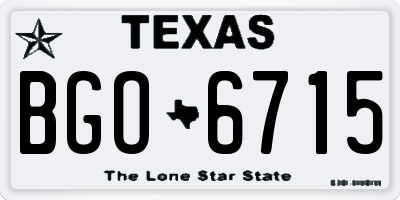 TX license plate BGO6715