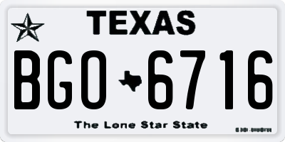 TX license plate BGO6716