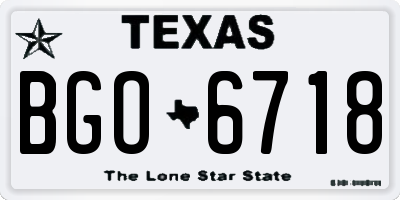 TX license plate BGO6718