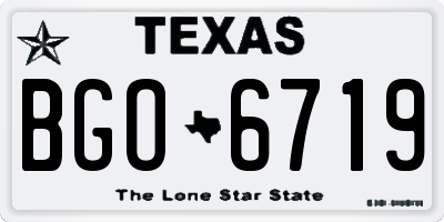 TX license plate BGO6719