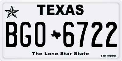TX license plate BGO6722