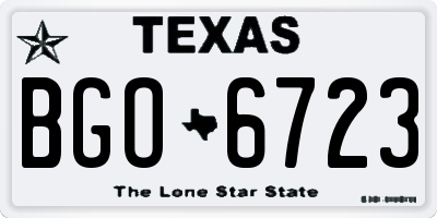 TX license plate BGO6723