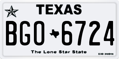 TX license plate BGO6724