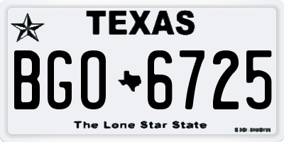 TX license plate BGO6725
