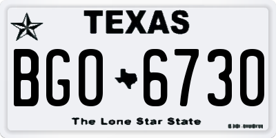 TX license plate BGO6730