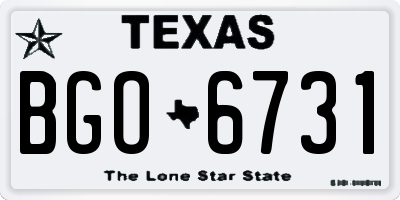 TX license plate BGO6731