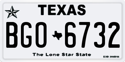 TX license plate BGO6732