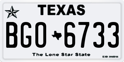 TX license plate BGO6733