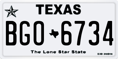 TX license plate BGO6734