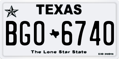 TX license plate BGO6740