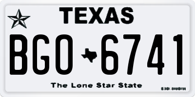 TX license plate BGO6741