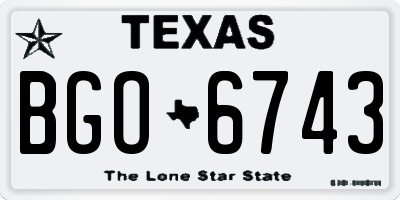 TX license plate BGO6743