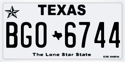 TX license plate BGO6744