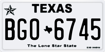 TX license plate BGO6745