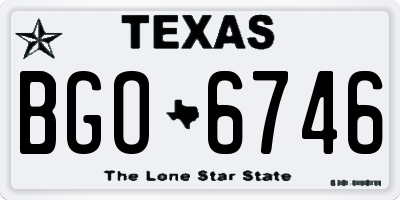 TX license plate BGO6746