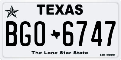 TX license plate BGO6747