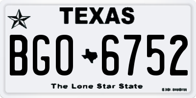 TX license plate BGO6752