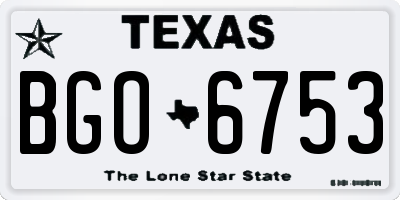 TX license plate BGO6753