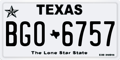 TX license plate BGO6757