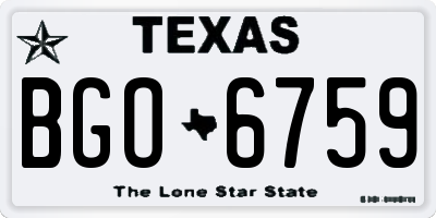 TX license plate BGO6759