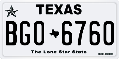 TX license plate BGO6760