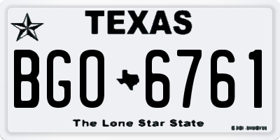 TX license plate BGO6761