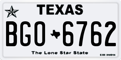 TX license plate BGO6762