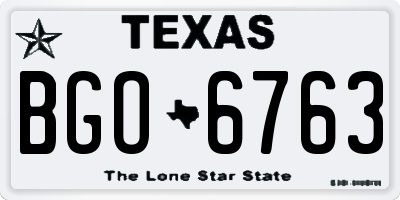 TX license plate BGO6763