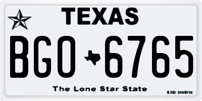 TX license plate BGO6765