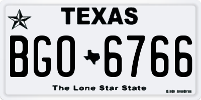 TX license plate BGO6766