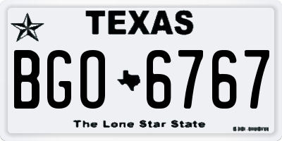 TX license plate BGO6767