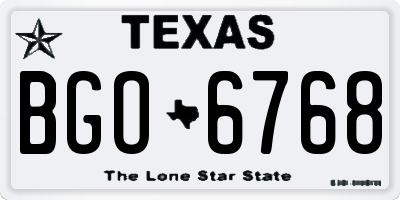 TX license plate BGO6768