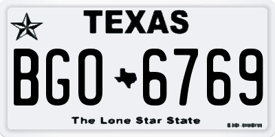 TX license plate BGO6769