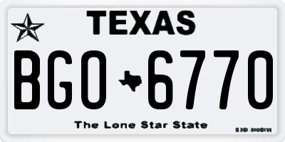 TX license plate BGO6770