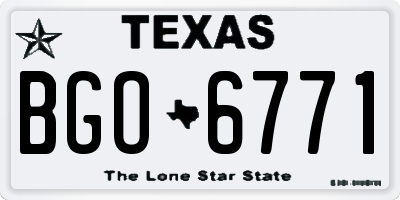 TX license plate BGO6771