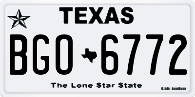 TX license plate BGO6772