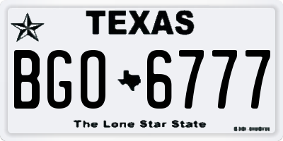 TX license plate BGO6777