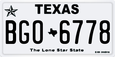 TX license plate BGO6778