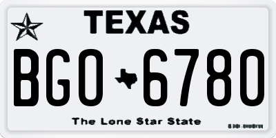 TX license plate BGO6780