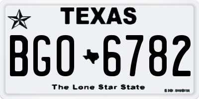 TX license plate BGO6782