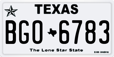 TX license plate BGO6783