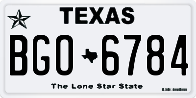 TX license plate BGO6784