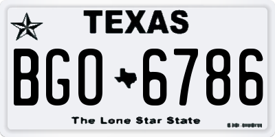 TX license plate BGO6786