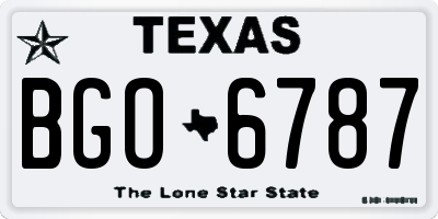 TX license plate BGO6787