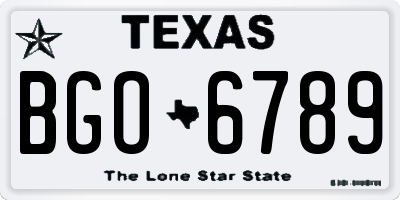TX license plate BGO6789