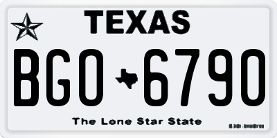 TX license plate BGO6790